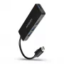 Axagon SuperSpeed USB-C SLIM centrinis įrenginys, USB 3.2 Gen 1 (3.1 Gen 1) Type-C, USB 3.2 Gen 1 (3.1 Gen 1) Type-A, 5000 Mbit/s, juodas, plastikinis, 0,14 m
