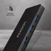Axagon SuperSpeed USB-C SLIM centrinis įrenginys, USB 3.2 Gen 1 (3.1 Gen 1) Type-C, USB 3.2 Gen 1 (3.1 Gen 1) Type-A, 5000 Mbit/s, juodas, plastikinis, 0,14 m