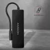Axagon SuperSpeed USB-C SLIM centrinis įrenginys, USB 3.2 Gen 1 (3.1 Gen 1) Type-C, USB 3.2 Gen 1 (3.1 Gen 1) Type-A, 5000 Mbit/s, juodas, plastikinis, 0,14 m