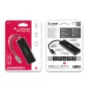 Axagon SuperSpeed USB-C SLIM centrinis įrenginys, USB 3.2 Gen 1 (3.1 Gen 1) Type-C, USB 3.2 Gen 1 (3.1 Gen 1) Type-A, 5000 Mbit/s, juodas, plastikinis, 0,14 m