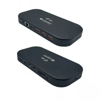 i-tec Thunderbolt 3 / USB-C Dual 4K Dock su USB-C į DisplayPort laidu (1,5 m) ir 60W galios tiekimu