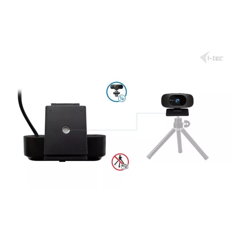 Internetinė kamera i-tec SOLOMON 300 4K, USB, 3840×2160, 8,29 MP, spaustukas, juoda