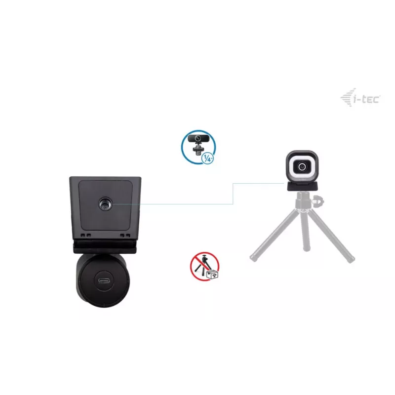 Internetinė kamera ITEC i-tec SOLOMON 700 STREAM 4K, 3840x2160@60fps, 8,29 MP, USB-C, 1/4 colio trikojo sriegis