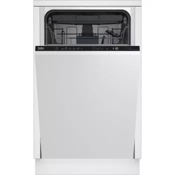 Indaplovė BEKO DIS46120 pilnai įmontuojama siaura 45 cm, 11 komplektų, balta, 46 dB, E energijos klasė