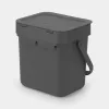 Brabantia 209888 kompaktiška juoda plastikinė šiukšliadėžė 139x188x174 mm