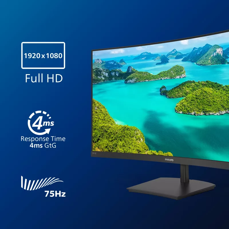 Philips E Line 241E1SCA/00 monitorius 59,9 cm (23,6 colio) 1920 x 1080 pikselių Full HD LCD juodas