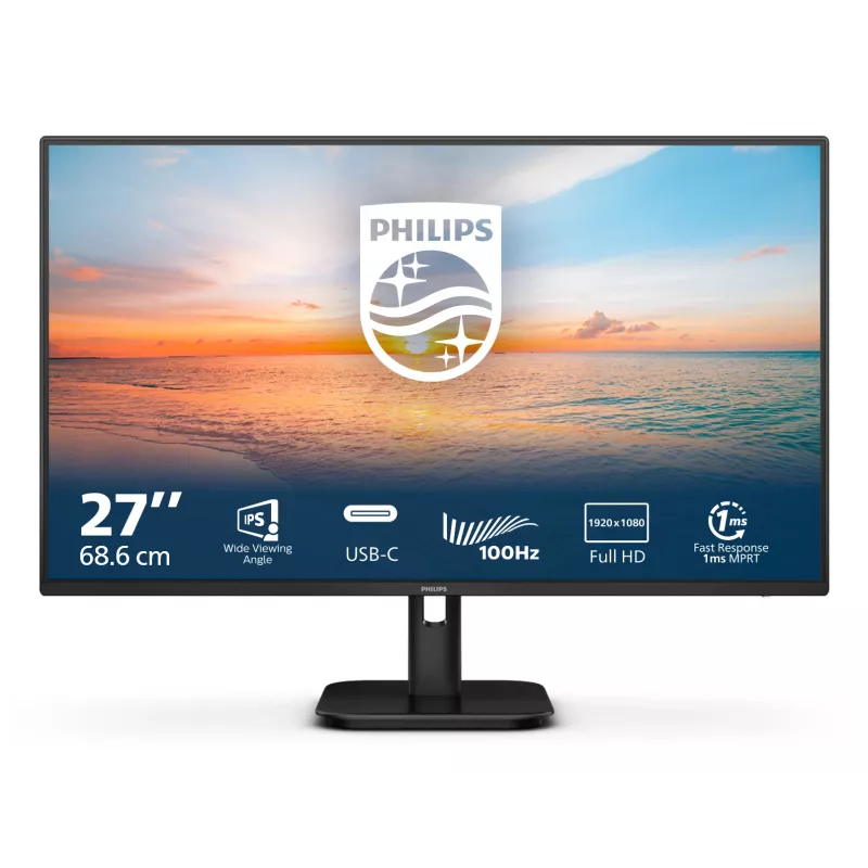 Philips 1000 serijos 27E1N1300A/00 kompiuterio monitorius 68,6 cm (27 colių) 1920 x 1080 pikselių Full HD LCD juodas