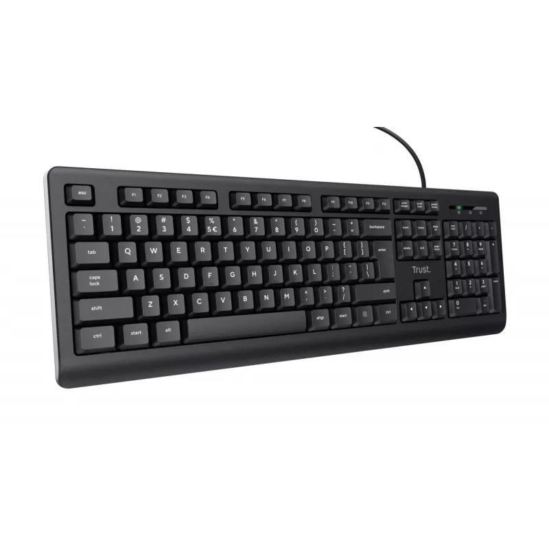 Trust TK-150 klaviatūra, USB, QWERTY, juoda, 104 klavišai