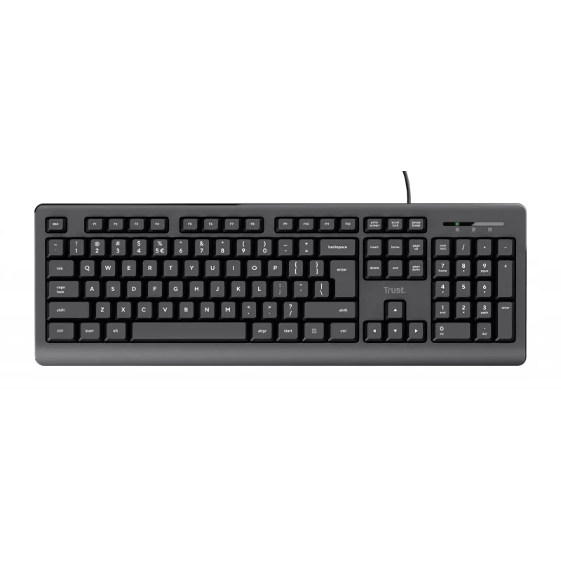 Trust TK-150 klaviatūra, USB, QWERTY, juoda, 104 klavišai