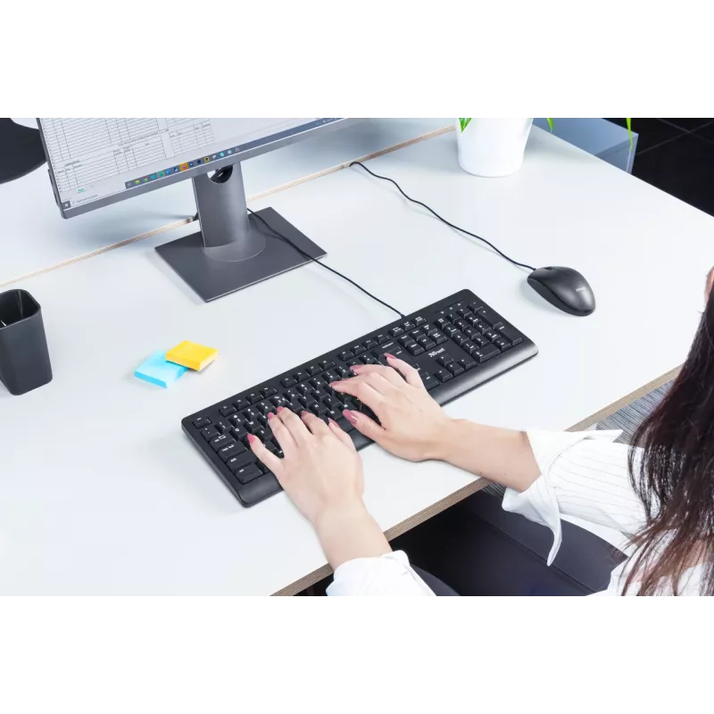 Trust TK-150 klaviatūra, USB, QWERTY, juoda, 104 klavišai