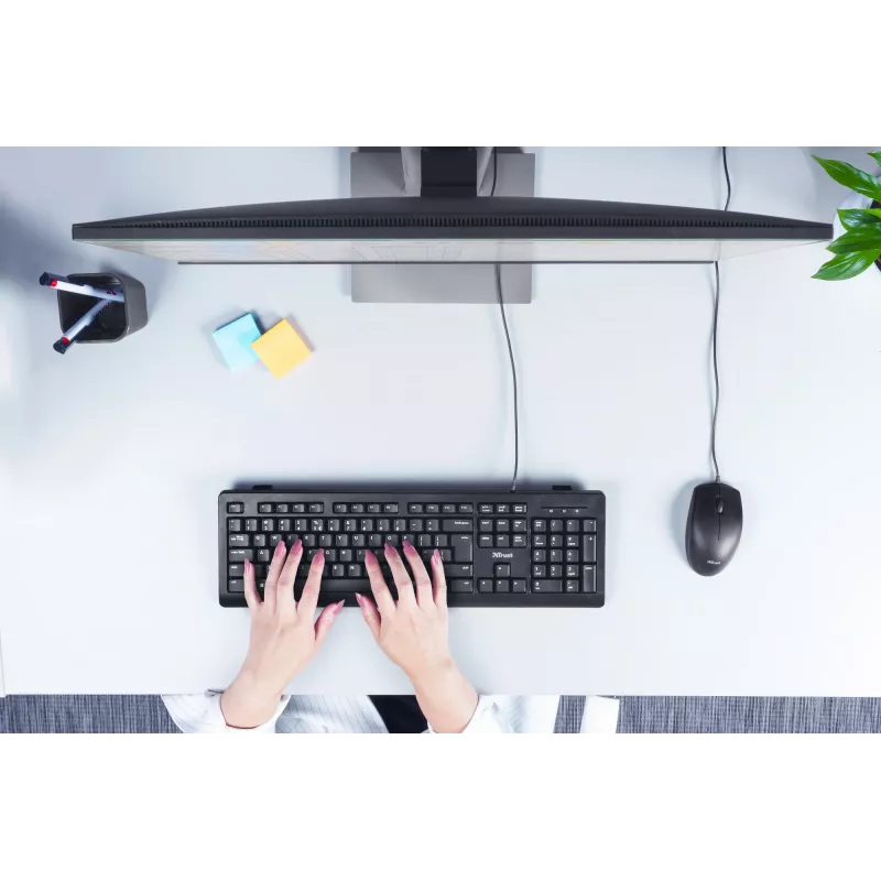 Trust TK-150 klaviatūra, USB, QWERTY, juoda, 104 klavišai