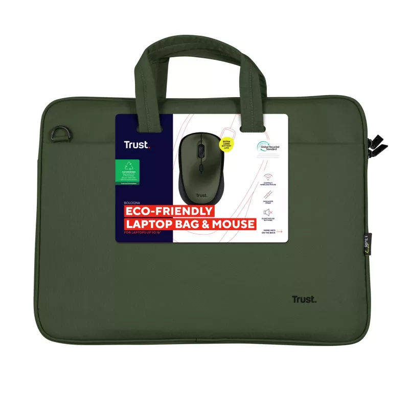 Trust Bologna 40,6 cm (16 inch) portfelis žalias su pelė