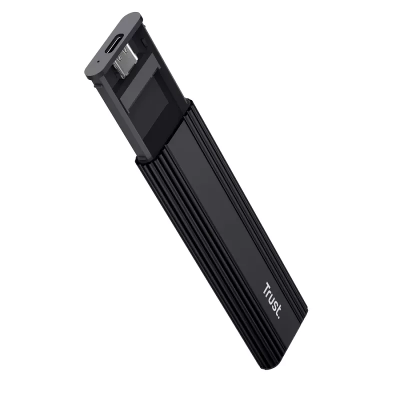 SSD korpusas TRUST 25806 Black M.2, vienam diskui, iki 4 TB, USB Type-C 10 Gbit/s (USB 3.2 Gen 2)