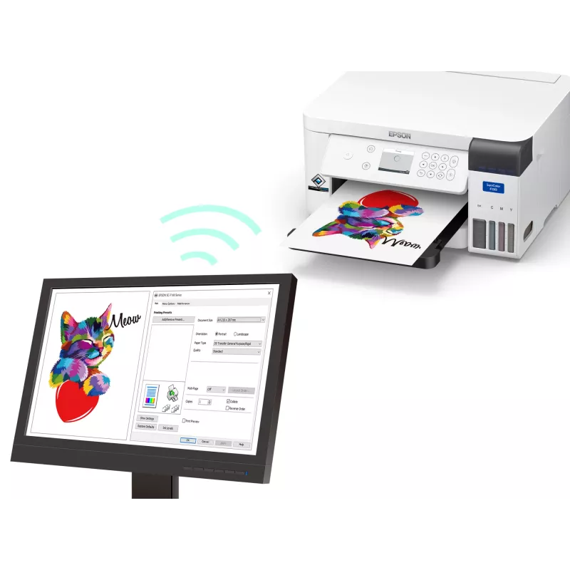 Epson SureColor SC‑F100 didelio formato spausdintuvas, rašalinis, spalvotas, 600 x 1200 DPI, A4 (210 x 297 mm), Ethernet LAN, Wi-Fi