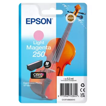 Originalus Epson 250 Violin Claria Photo HD rašalo kasetė, High (XL) išeiga, šviesiai purpurinė, 5,9 ml