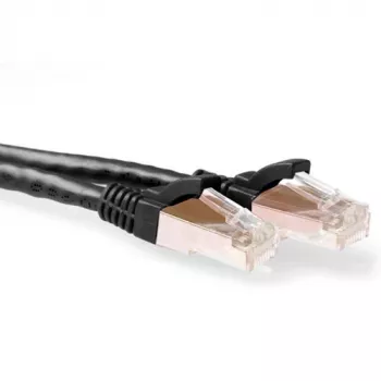 ACT Black 20 metrų SFTP CAT6A pataisos laidas su RJ45 jungtimis, apsauga nuo užkabinimo