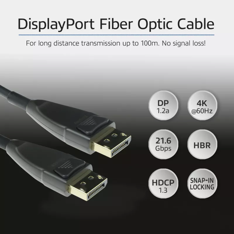 ACT 40 metrų DisplayPort aktyvus optinis kabelis DisplayPort kištukas - DisplayPort kištukas