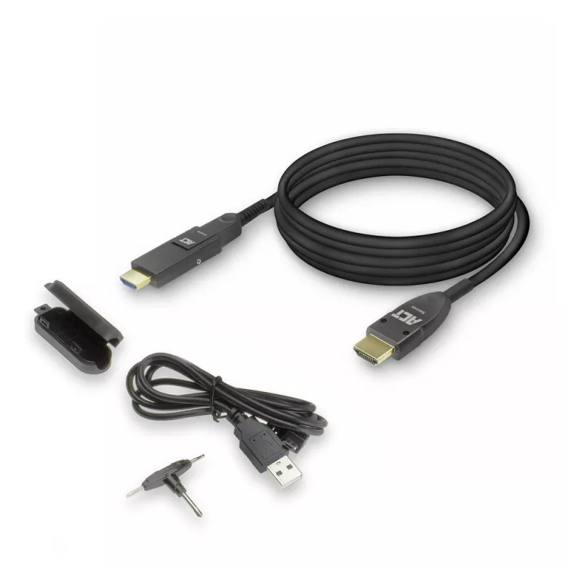 ACT 30 m HDMI High Speed 4K aktyvus optinis kabelis su nuimama jungtimi v2.0 HDMI-A kištukas - HDMI-A kištukas