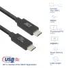 ACT USB4 20Gbps 240W USB Type-C laidas 2m Juodas USB-IF sertifikuotas