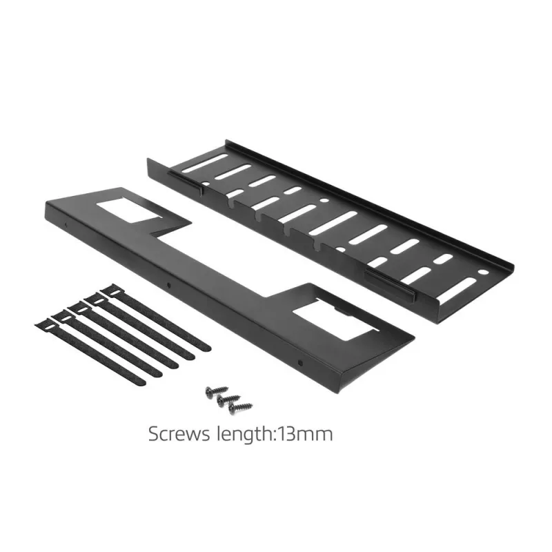 Kabelių tvarkymo dėklas po stalu ACT 40 cm plieninis, tiesus, 3 kg talpa (W400×D140×H100 mm)