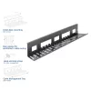 Kabelių tvarkymo dėklas po stalu ACT 80 cm — plieninis tiesus horizontalus dėklas 800×140×100 mm