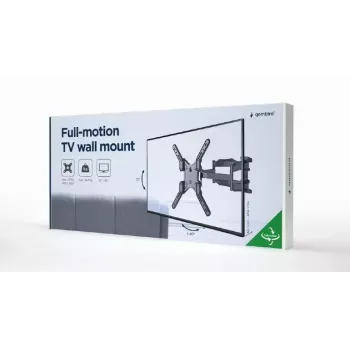 TV laikiklis Gembird WM-60ST-01 32–60 colių, VESA 100x100–400x400, iki 36,4 kg, pakreipimas -2°–10°, atstumas nuo sienos 4,2–45,2 cm, juodas