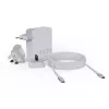 Nešiojamas 140W GaN kelioninis įkroviklis Xtorm XVC2140 su 3× USB-C PD prievadais ir 2 m USB-C laidu, baltas