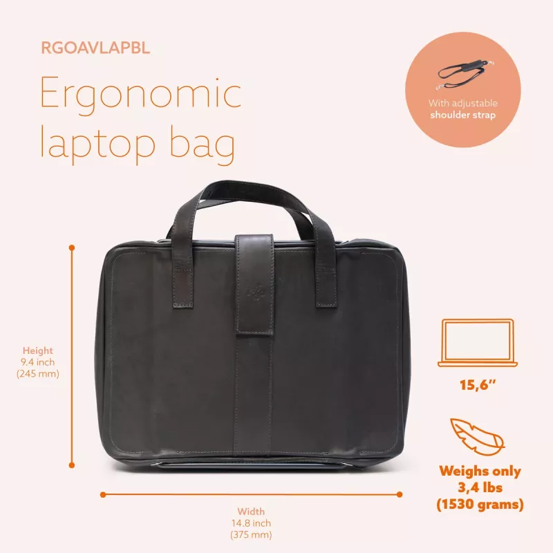 R-Go Tools R-Go Viva odinis krepšys nešiojamam kompiuteriui, su integruotu stovu, petneša, 15,6 col., juodas