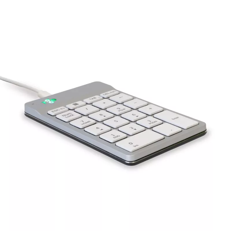 R-Go Tools Numpad Break – ergonominis skaitmeninis blokas su pertraukų programine įranga, laidinis, baltas