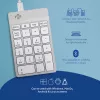 R-Go Tools Numpad Break – ergonominis skaitmeninis blokas su pertraukų programine įranga, laidinis, baltas