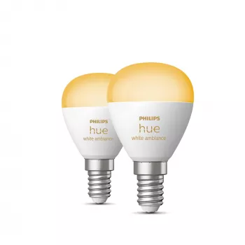 Philips Hue White ambience Lustre – E14 išmanioji lemputė – (2 vnt. pakuotė)