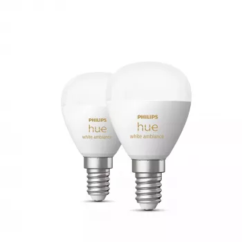 Philips Hue White ambience Lustre – E14 išmanioji lemputė – (2 vnt. pakuotė)