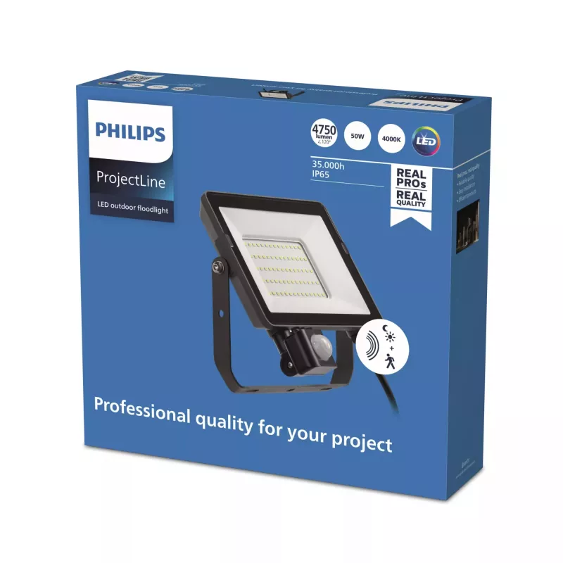 Prožektorius Philips LED 50 W 4000 K IP65 juodas