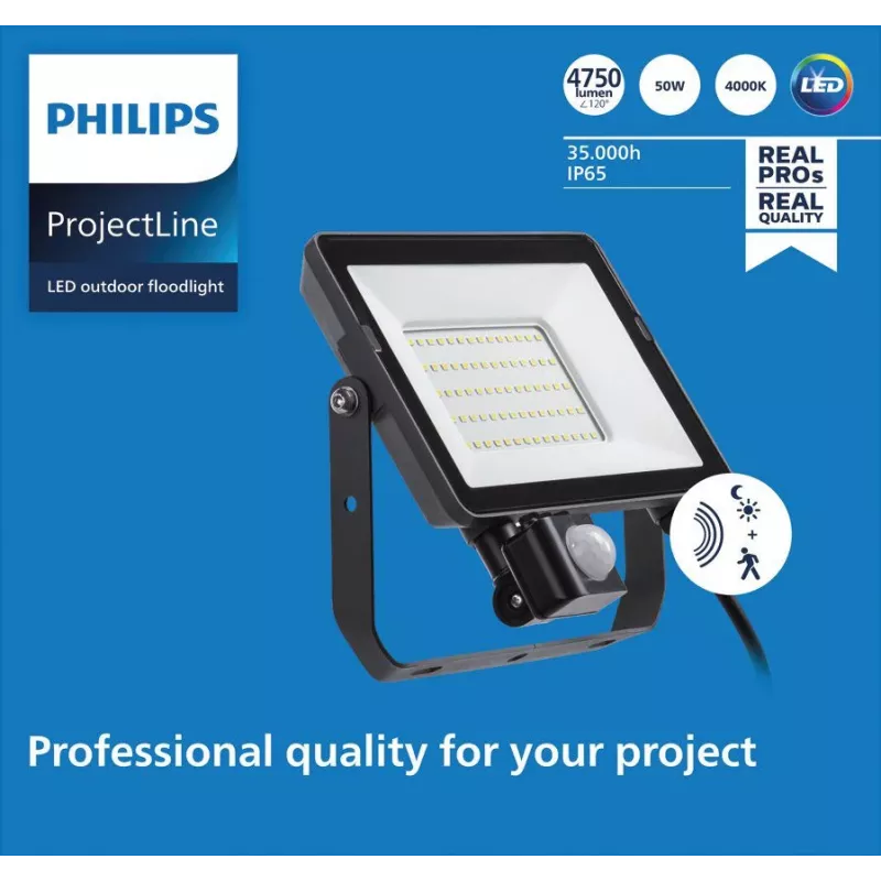 Prožektorius Philips LED 50 W 4000 K IP65 juodas