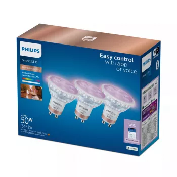 WiZ Philips Smart WiFi Spot PAR16 RGB GU10 išmanioji LED lempa, 3 vnt., Full Colour
