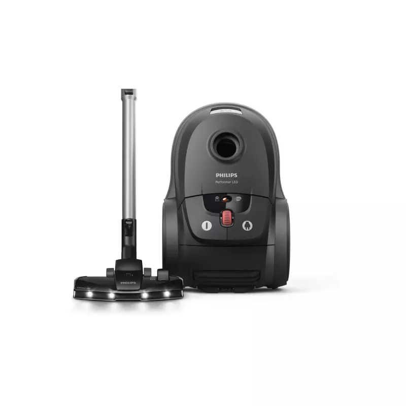 Cilindrinis dulkių siurblys Philips 8000 serija XD8122/10 — 900 W, 4 L dulkių maišas, HEPA filtras, juodas