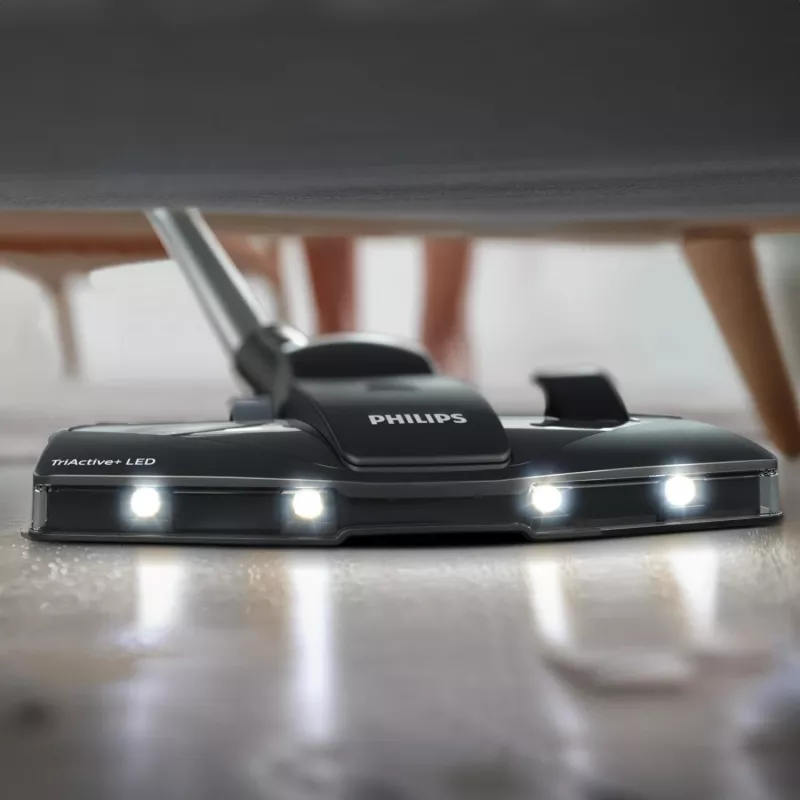 Cilindrinis dulkių siurblys Philips 8000 serija XD8122/10 — 900 W, 4 L dulkių maišas, HEPA filtras, juodas