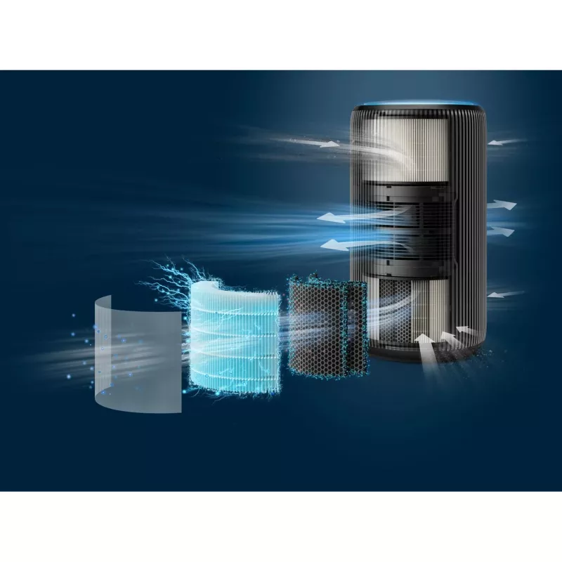 Oro valytuvas Philips 4200 serijos AC4221/11 — aprėptis 156 m², CADR 600 m³/h, 51,5 dB, 54 W, Juodas, 6,5 kg