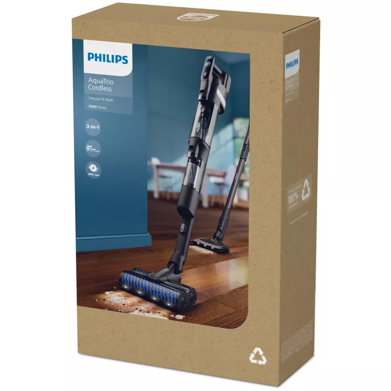 Philips 9000 Series XW9463/11 2-in-1 lazdinis siurblys šlapiam ir sausam valymui, 150 W, juodas