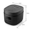 Ryžių virimo aparatas Philips 3000 serijos HD3080/80, 0.54 L, 400 W, juodas, mygtukų valdymas