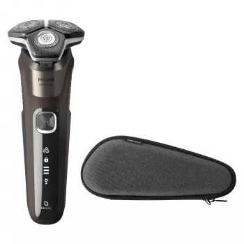 Philips SHAVER Series 5000 S5886/30 vyriškas skustuvas su rotacine galvute ir trimeriu, juodas, rudas