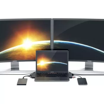 Satechi ST-CMBPM aliumininis USB-C dokas / prievadų replikatorius, HDMI, USB-A, SD/MicroSD, pilka