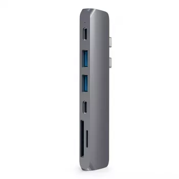 Satechi ST-CMBPM aliumininis USB-C dokas / prievadų replikatorius, HDMI, USB-A, SD/MicroSD, pilka