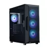 ZALMAN kompiuterio korpusas i3 NEO V2 Mid Tower, ARGB ventiliatoriai x4, juodas