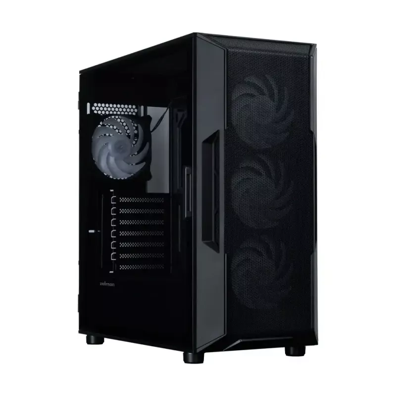 ZALMAN kompiuterio korpusas i3 NEO V2 Mid Tower, ARGB ventiliatoriai x4, juodas