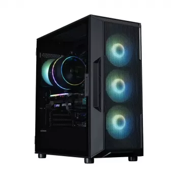 ZALMAN kompiuterio korpusas i3 NEO V2 Mid Tower, ARGB ventiliatoriai x4, juodas