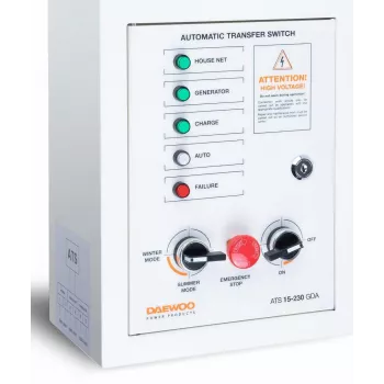 Automatinis perjungimo jungiklis DAEWOO ATS15-230GDA, 230 V, 50 Hz, montuojamas ant sienos, nerūdijantis plienas, 5 kg