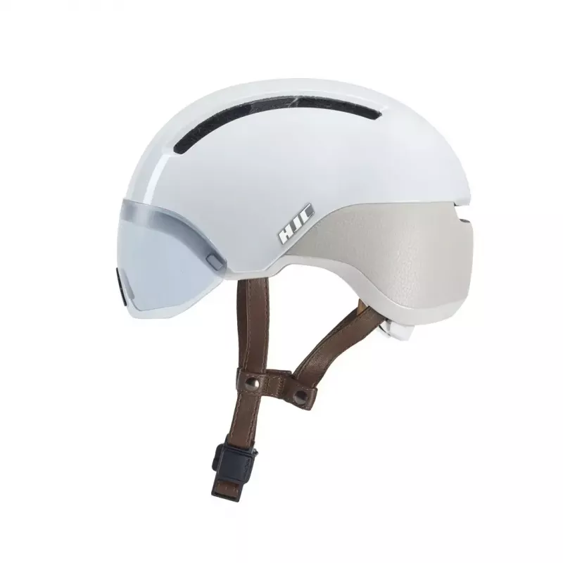 Dviračio šalmas HJC CALIDO PLUS dydis L — balta/pilka, In-mold, 58–63 cm, 350 g, magnetinis skydelis