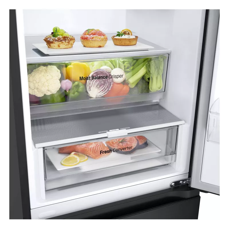 LG GBV3100EEP Laisvai pastatomas šaldytuvas 344 L Juodas