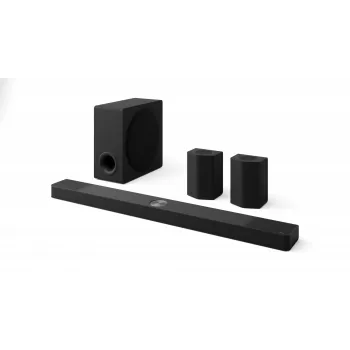 LG S95TR 9.1.5 kanalų garso juosta 810 W RMS su belaidžiu 220 W žemų dažnių garsiakalbiu, juoda